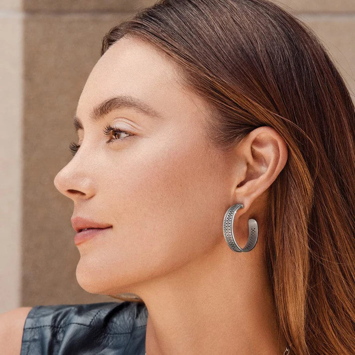 Brighton Ferrara Siena Large Hoop Silver Earrings (JA0010)