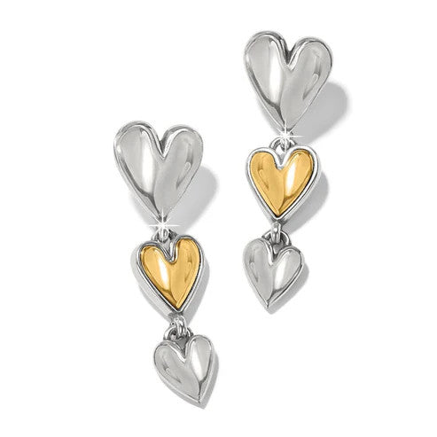 Brighton Cascade Heart Trio Post Drop Earrings (JA0020)