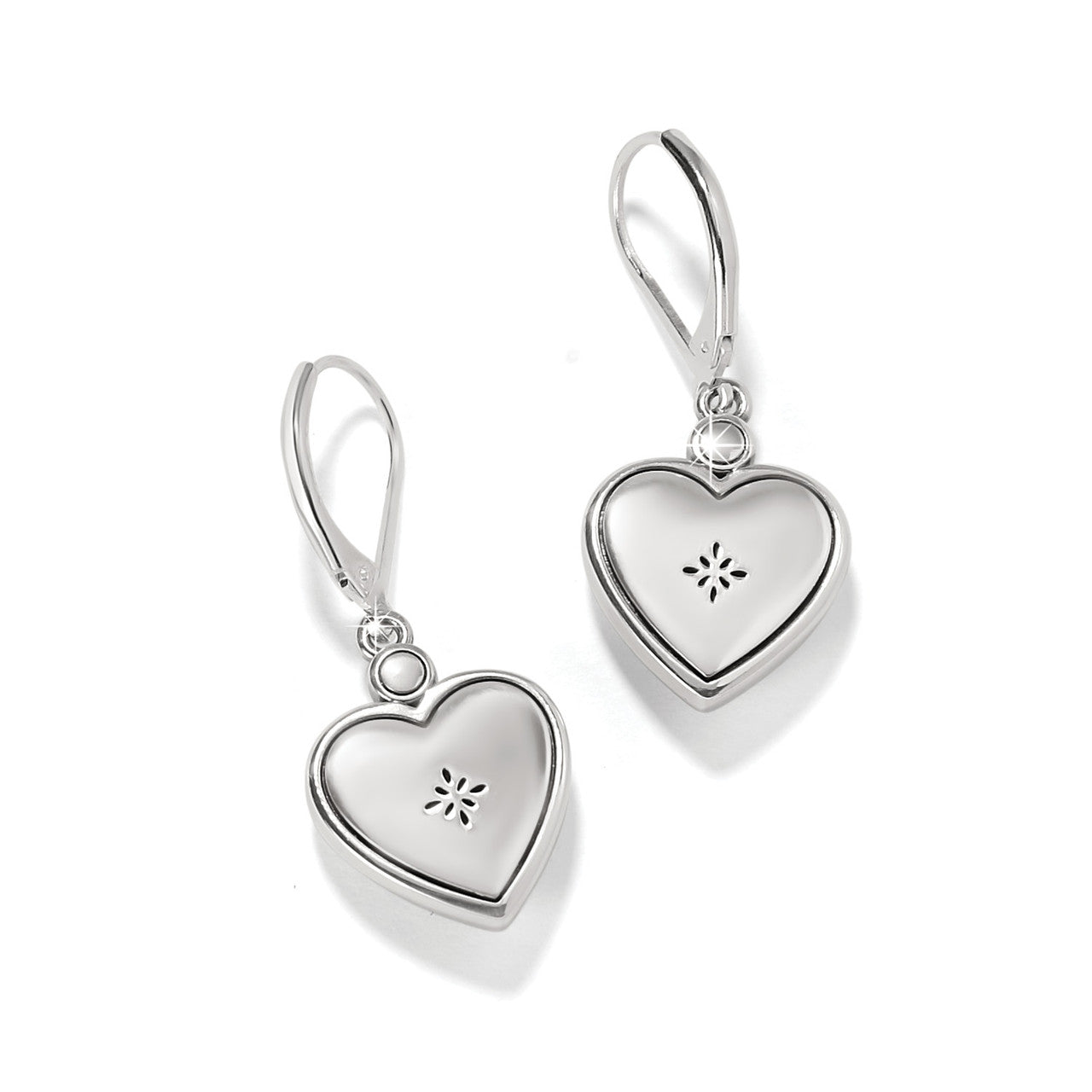Brighton Mosaic Heart Two-Tone Leverback Earrings