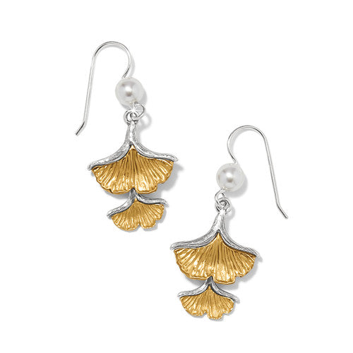 Brighton Everbloom Ginkgo Pearl French Wire Earrings
