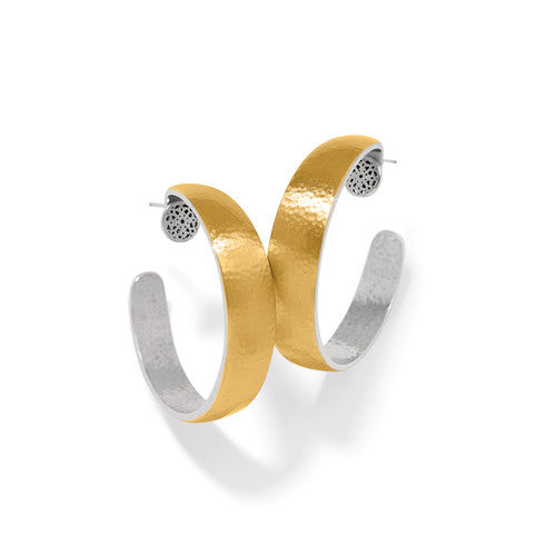 Brighton Ferrara Entrata Moon Gold Large Hoop Earrings