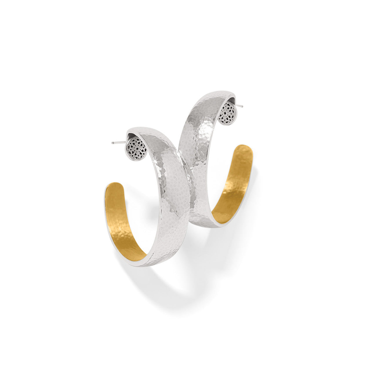 Brighton Ferrara Entrata Moon Silver Large Hoop Earrings