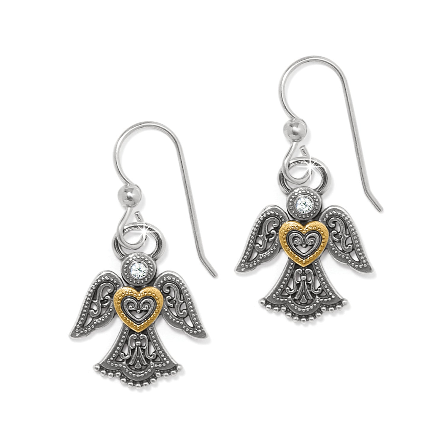 Brighton Loving Angel French Wire Two Tone Earrings