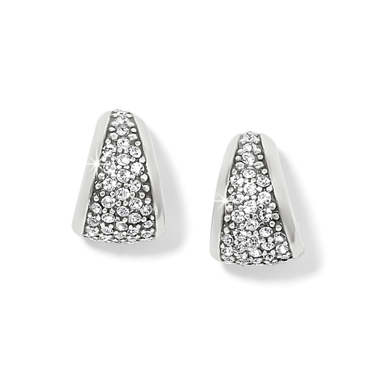 Brighton Meridian Small Silver Crystal Hoop Earrings