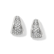 Brighton Meridian Small Silver Crystal Hoop Earrings