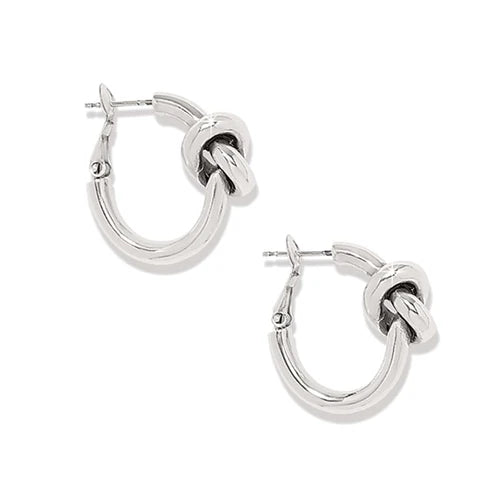 Brighton Interlok Silver Single Knot Hoop Earrings