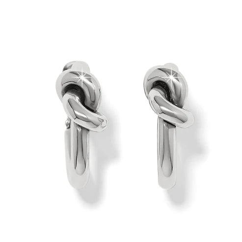Brighton Interlok Silver Single Knot Hoop Earrings