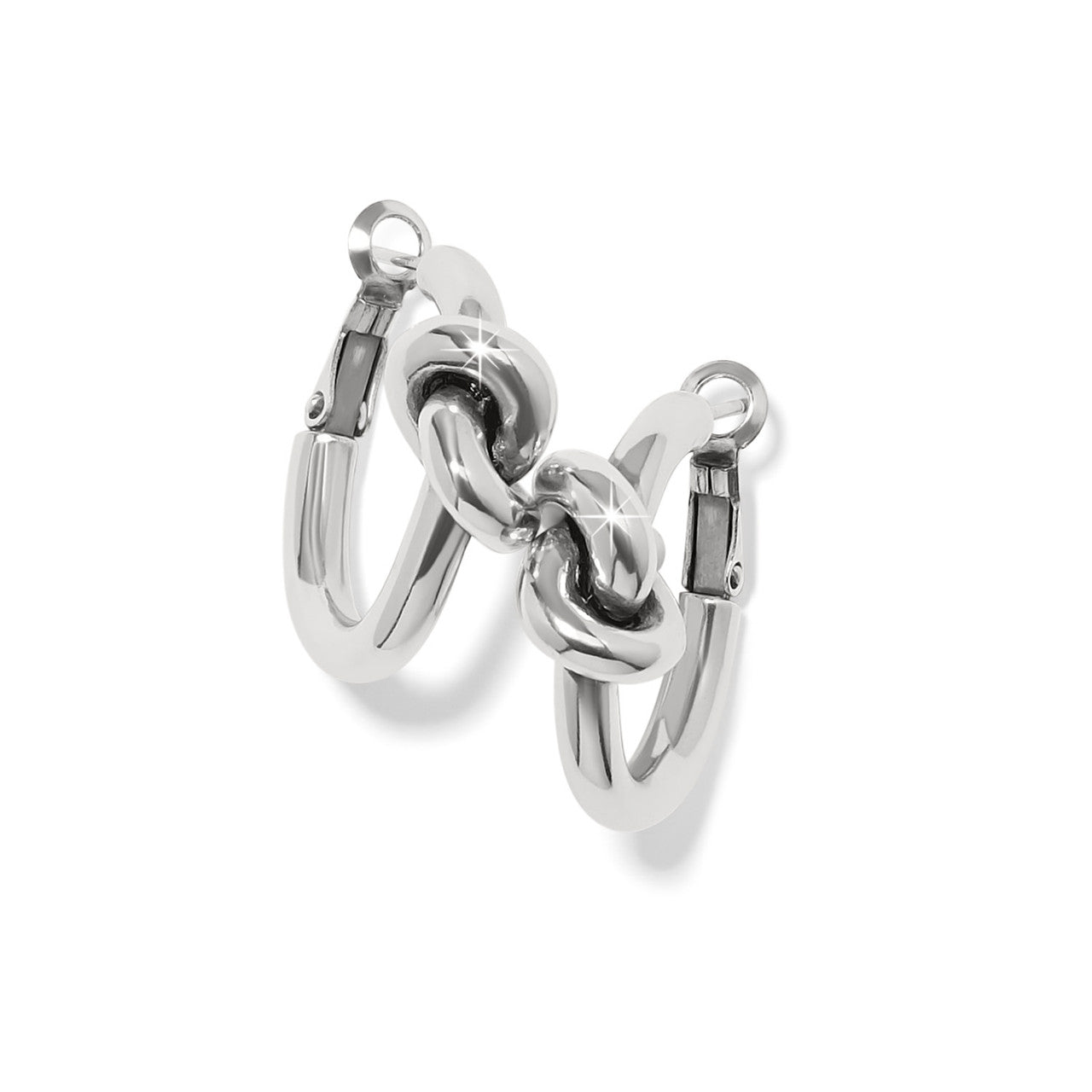 Brighton Interlock Silver Single Knot Hoop Earrings