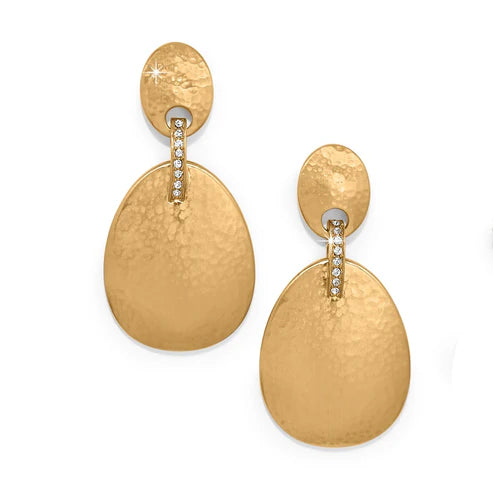 Brighton Meridian Orbit Large Hammered Gold Post Drop Earrings (JA0180)