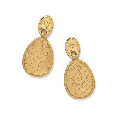 Brighton Meridian Orbit Large Hammered Gold Post Drop Earrings (JA0180)
