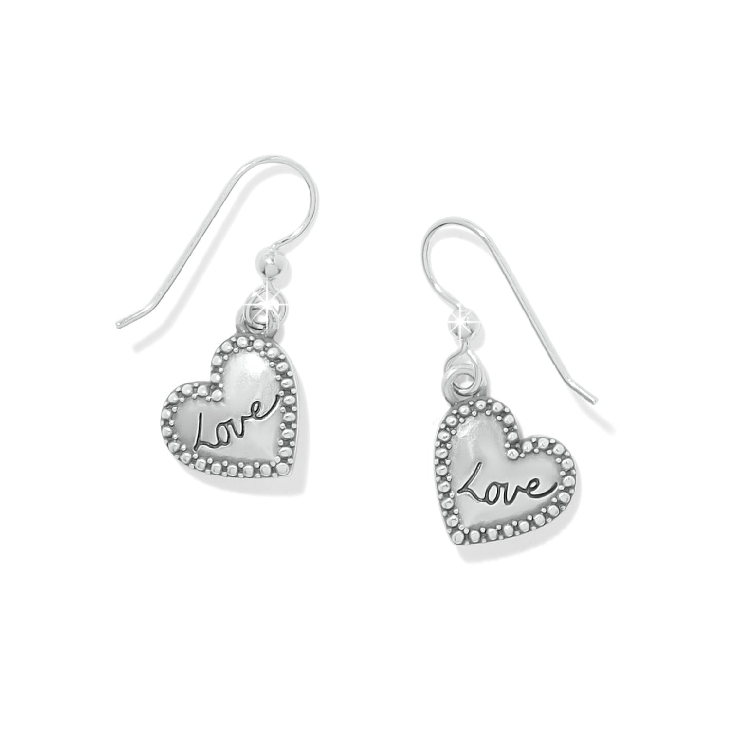 Brighton One Heart Silver French Wire Earrings