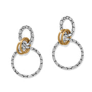 Brighton Pebble Link Two-Tone Post Drop Earrings