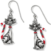 Brighton Candy Cane Cat French Wire Earrings (SLV)
