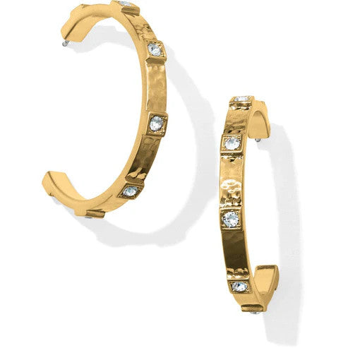 Brighton Meridian Zenith Station Hoops Earrings (GLD/CRSTL)