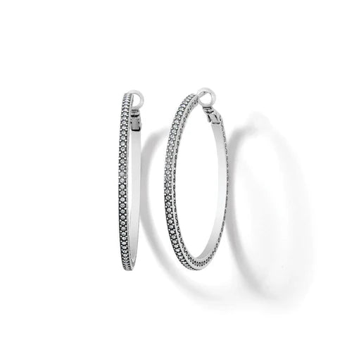 Brighton Meridian Thin Large Hoop Silver Earrings (JA8391)