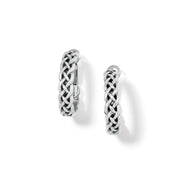 Brighton Interlok Small Braided Leverback Hoop Earrings (SLV)