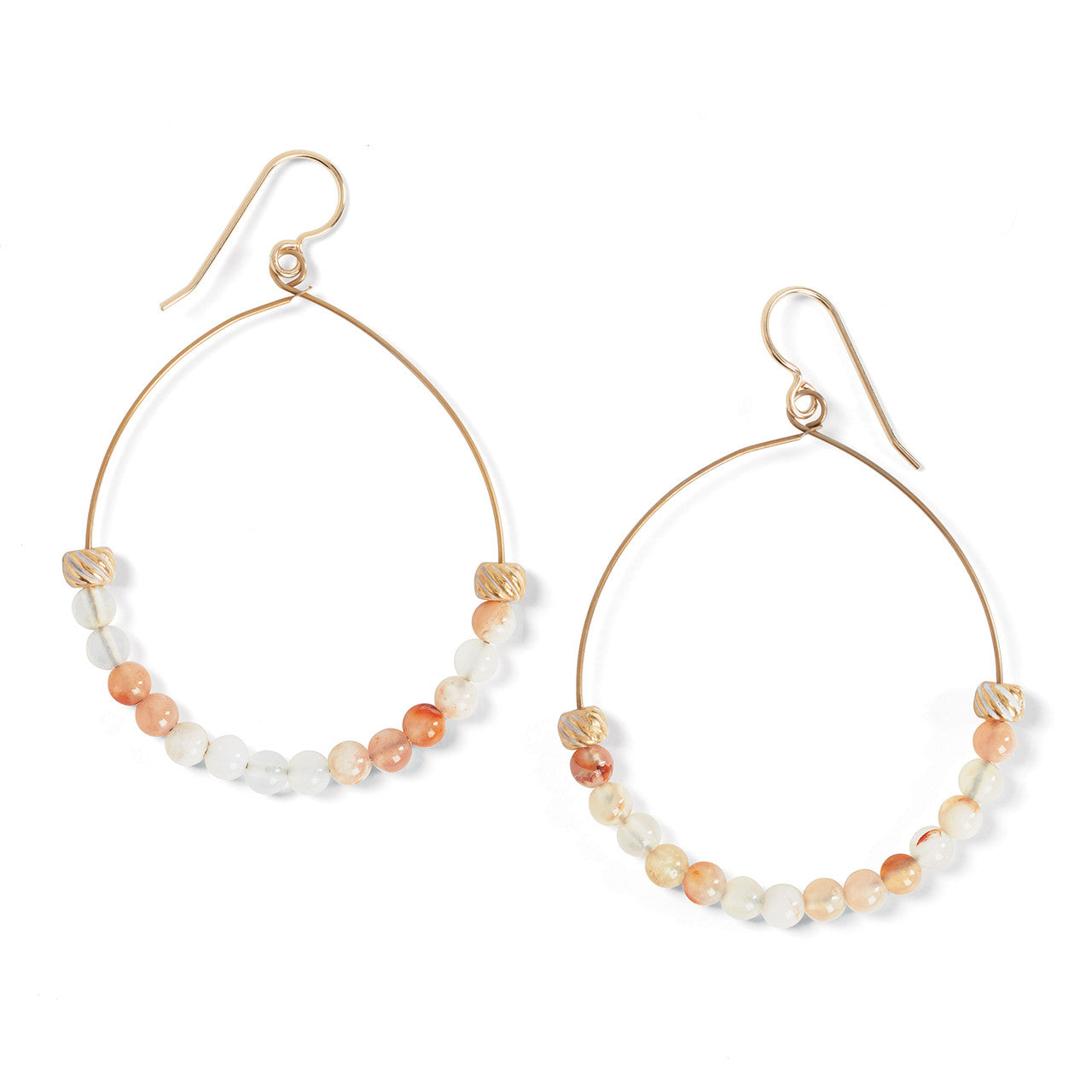 Brighton Sunset Cove Beaded Hoop French Wire Earrings (JA9369) GLD/PNK