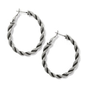 Brighton Interlok Twist Oval Leverback Hoop Earrings (JA9893) SLV