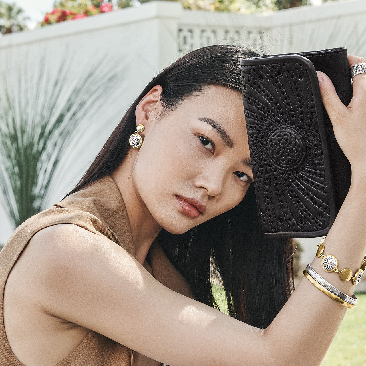 Brighton Ferrara Two-Tone Luce Post Drop Earrings (JA9910)