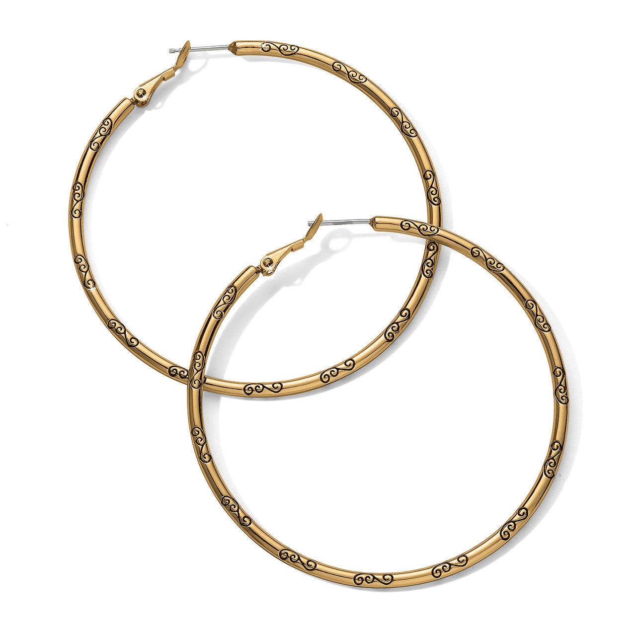 Brighton Grande Gold Hoop Charm Earrings