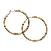 Brighton Large Gold Hoop Charm Earrings