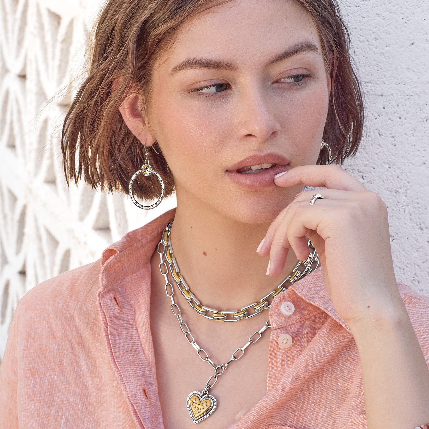 Brighton Mosaic Two-Tone  French Wire Earrings (JA9924)