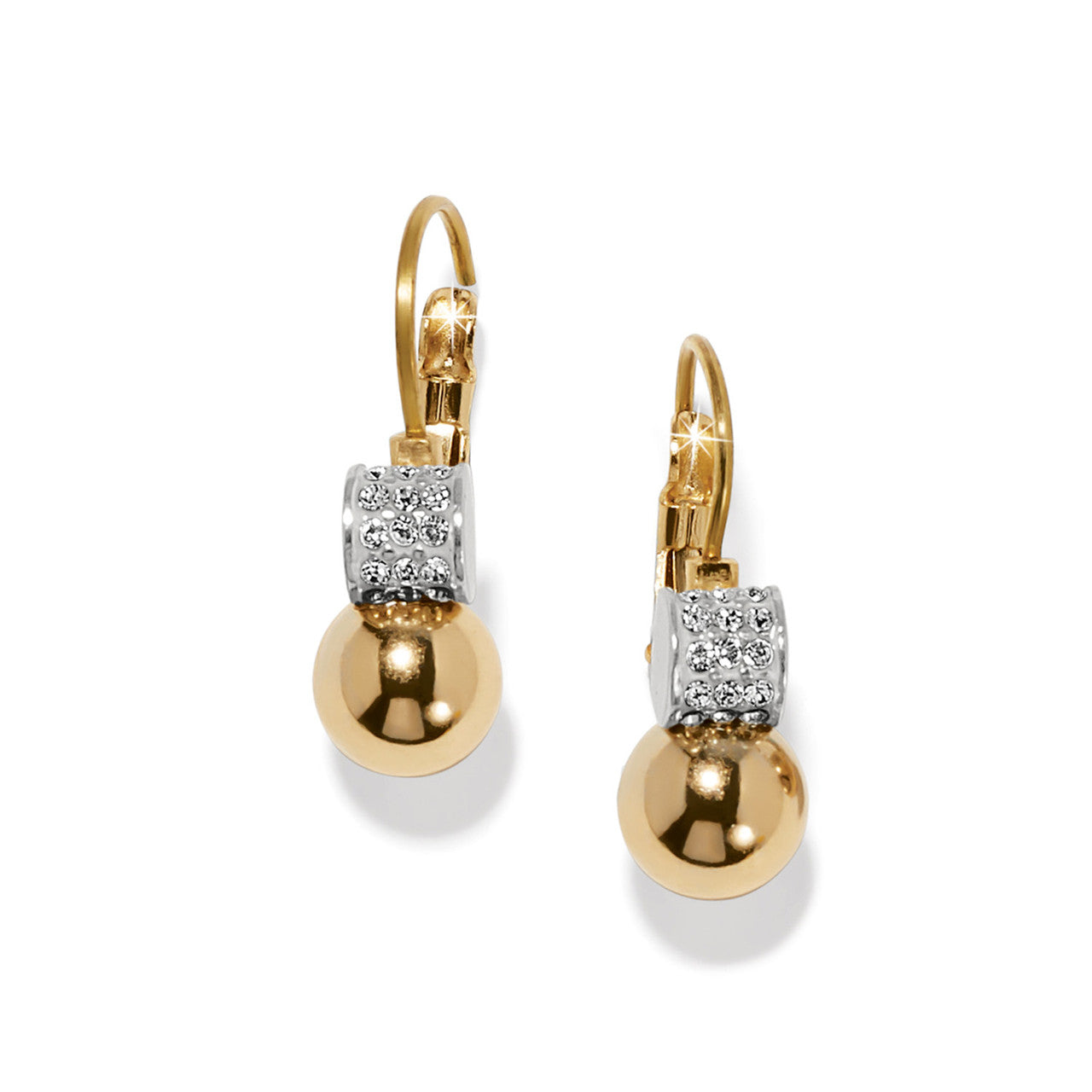 Brighton Meridian Petite Leverback Earrings (GLD/CRSTL)