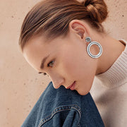 Brighton Contempo Moda Ring Post Drop Silver Earrings (JA9953) (SLV)