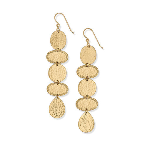 Brighton Palm Canyon Long Gold French Wire Earrings (JA9973)