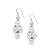 Brighton Palm Canyon Small Silver Teardrop French Wire Earrings (JA9976)