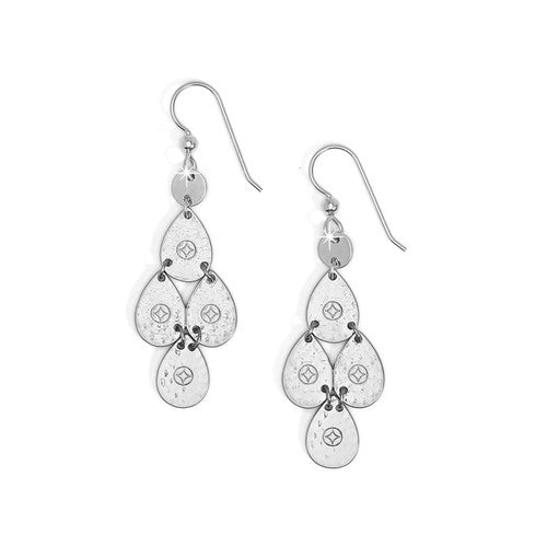 Brighton Palm Canyon Small Silver Teardrop French Wire Earrings (JA9976)