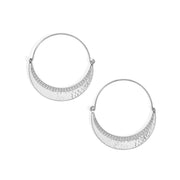 Brighton Palm Canyon Large Silver Hoop Earrings