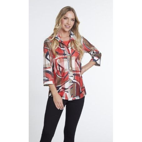 Multiples Button Front Wire Collar Jacket (M34210JM)