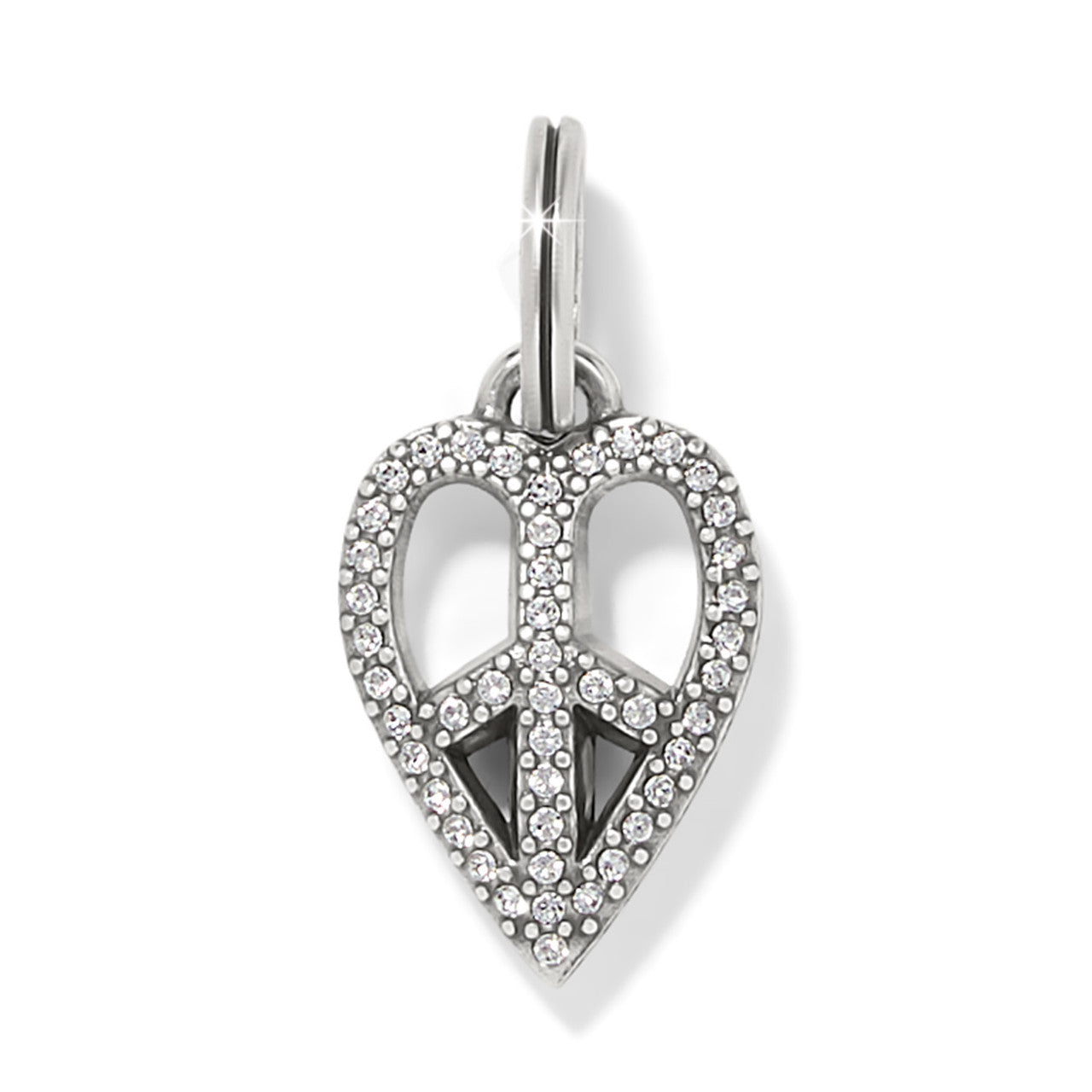 Brighton Peace Heart Charm (SLV)