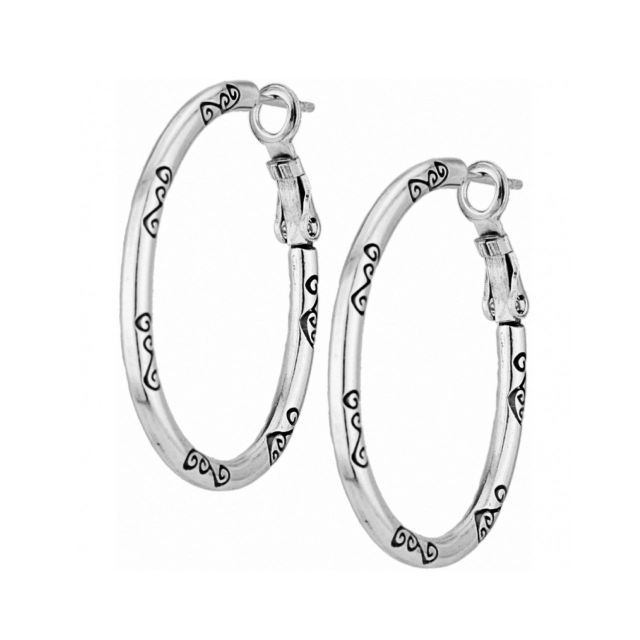Brighton Oval Silver Hoop Charm Earring