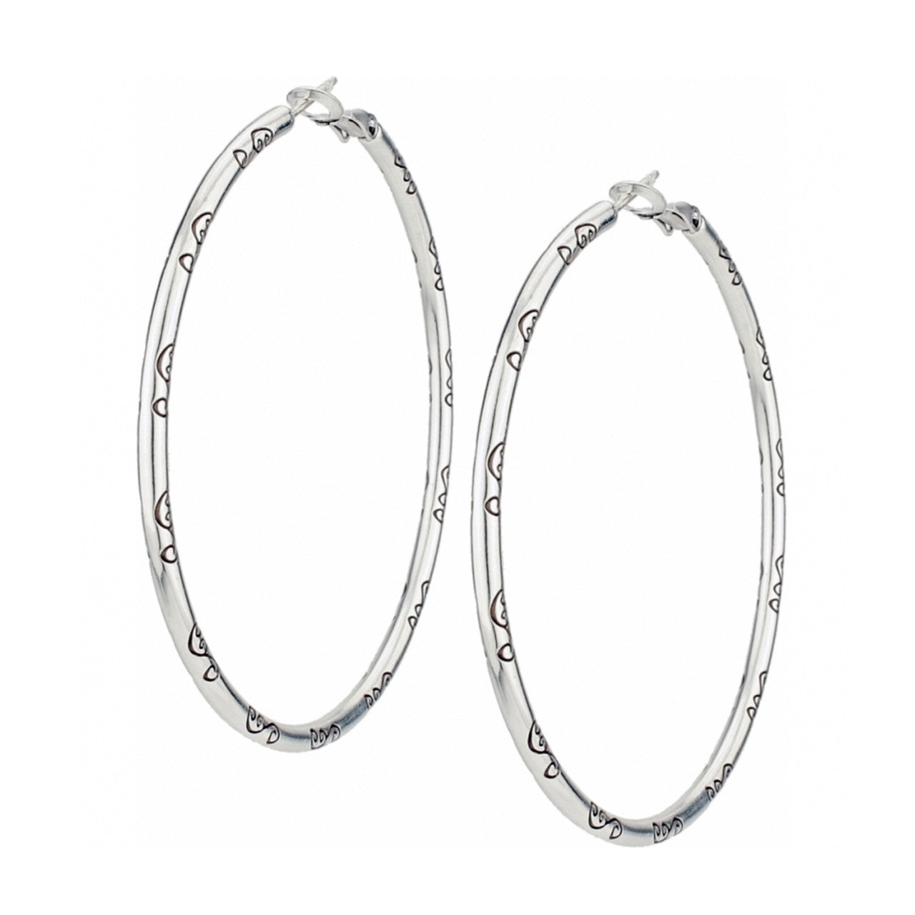 Brighton Grande Silver Hoop Charm Earrings (JE0040)(Silver)