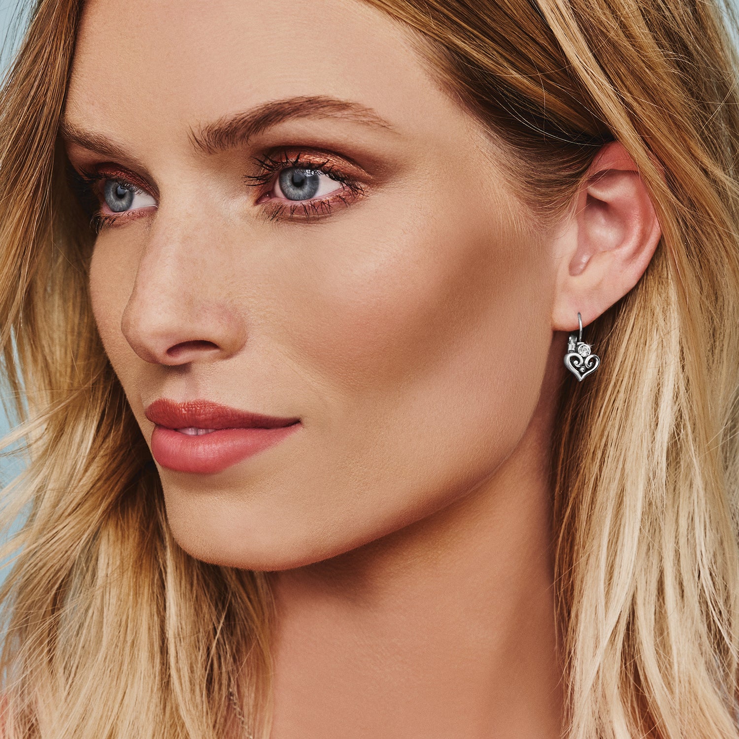 Brighton Alcazar Heart Lever Back Silver Earrings