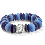 Brighton Mingle Shores Beaded Stretch Bracelet (JF0049) BLU/SLV