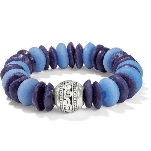 Brighton Mingle Shores Beaded Stretch Bracelet (JF0049) BLU/SLV