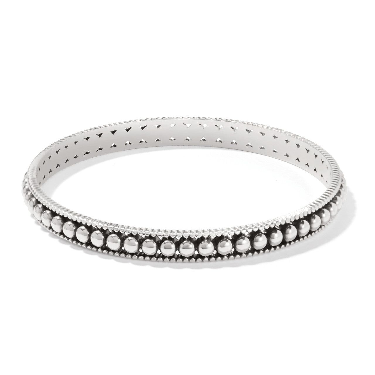 Brighton Pretty Tough Pierced Slim Bangle (JF0103)(Silver)