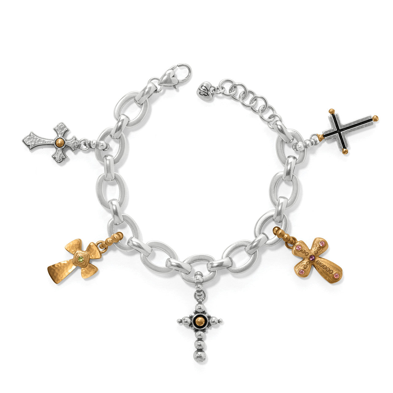 Brighton Majestic Cross 2-Tone Charm Bracelet (JF0115)
