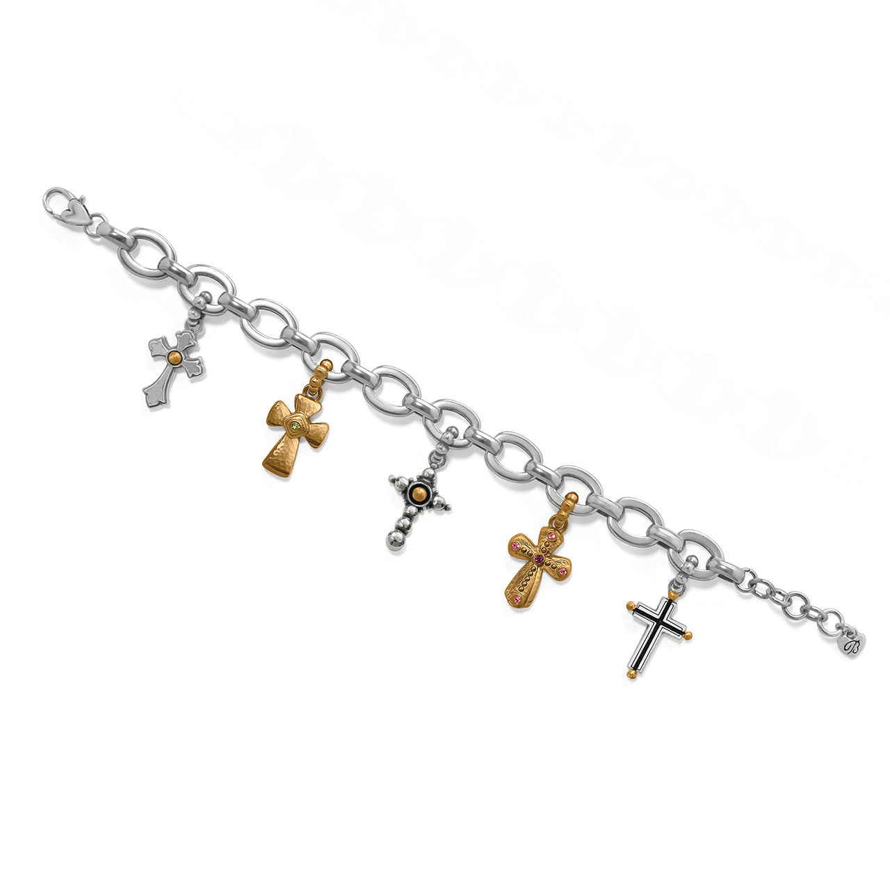 Brighton Majestic Cross 2-Tone Charm Bracelet (JF0115)