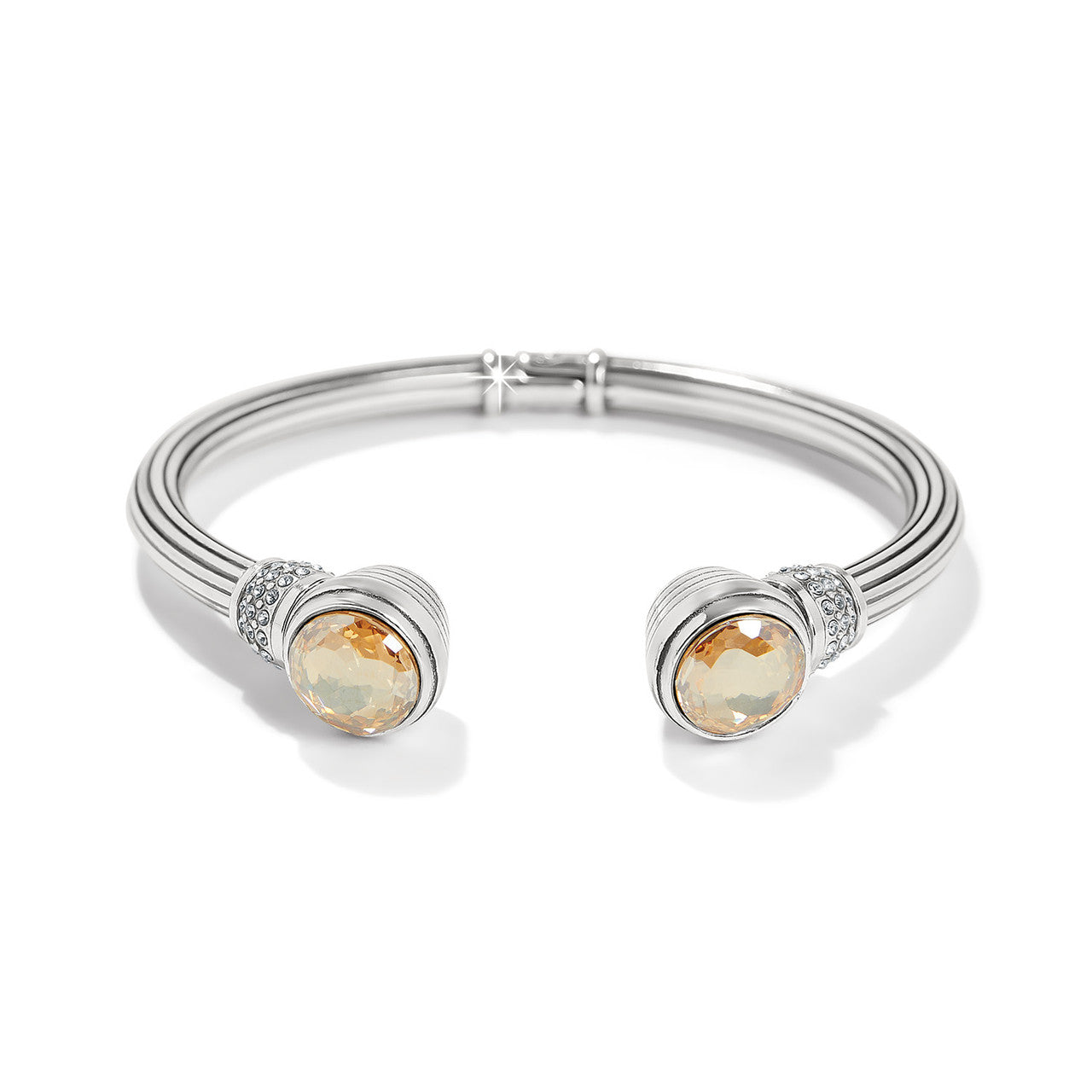 Brighton Meridian Aurora Petite Silver Hinged Bangle (JF0194)
