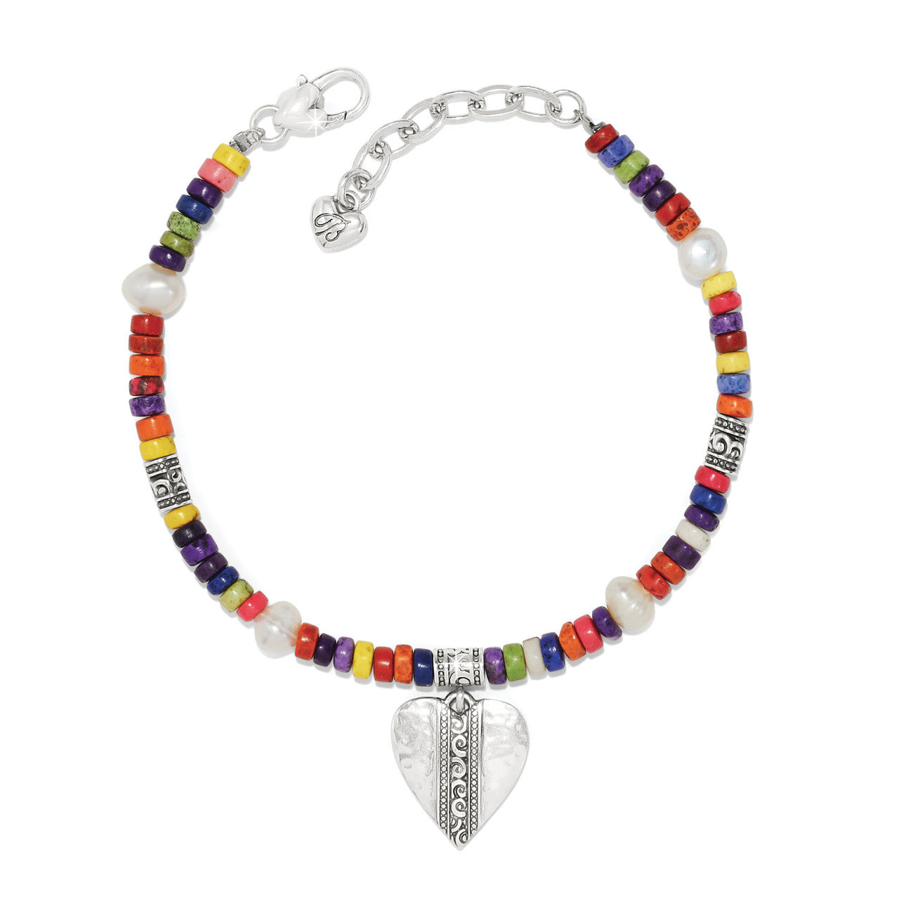 Brighton Mingle Medley Bead Heart Bracelet (JF0197)
