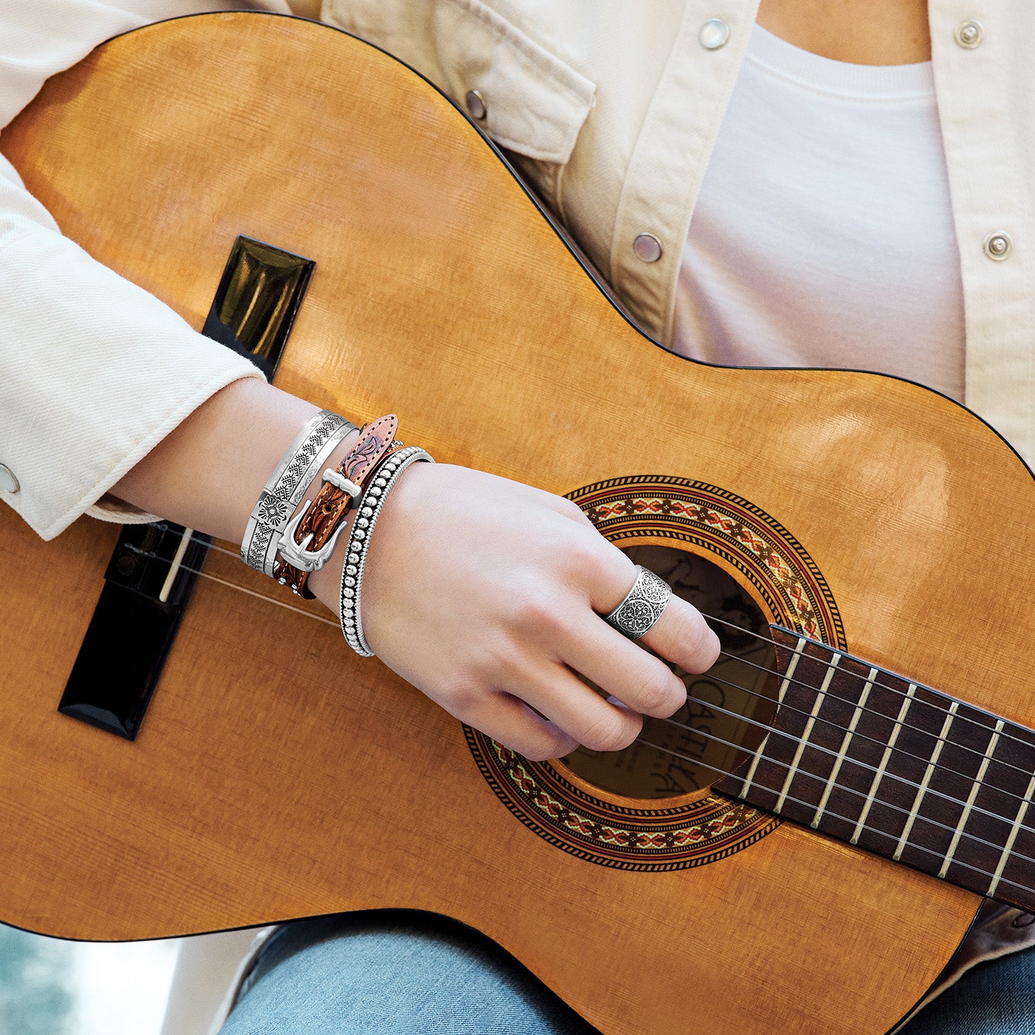 Brighton Mosaic Paseo Cuff Bracelet (SLV)