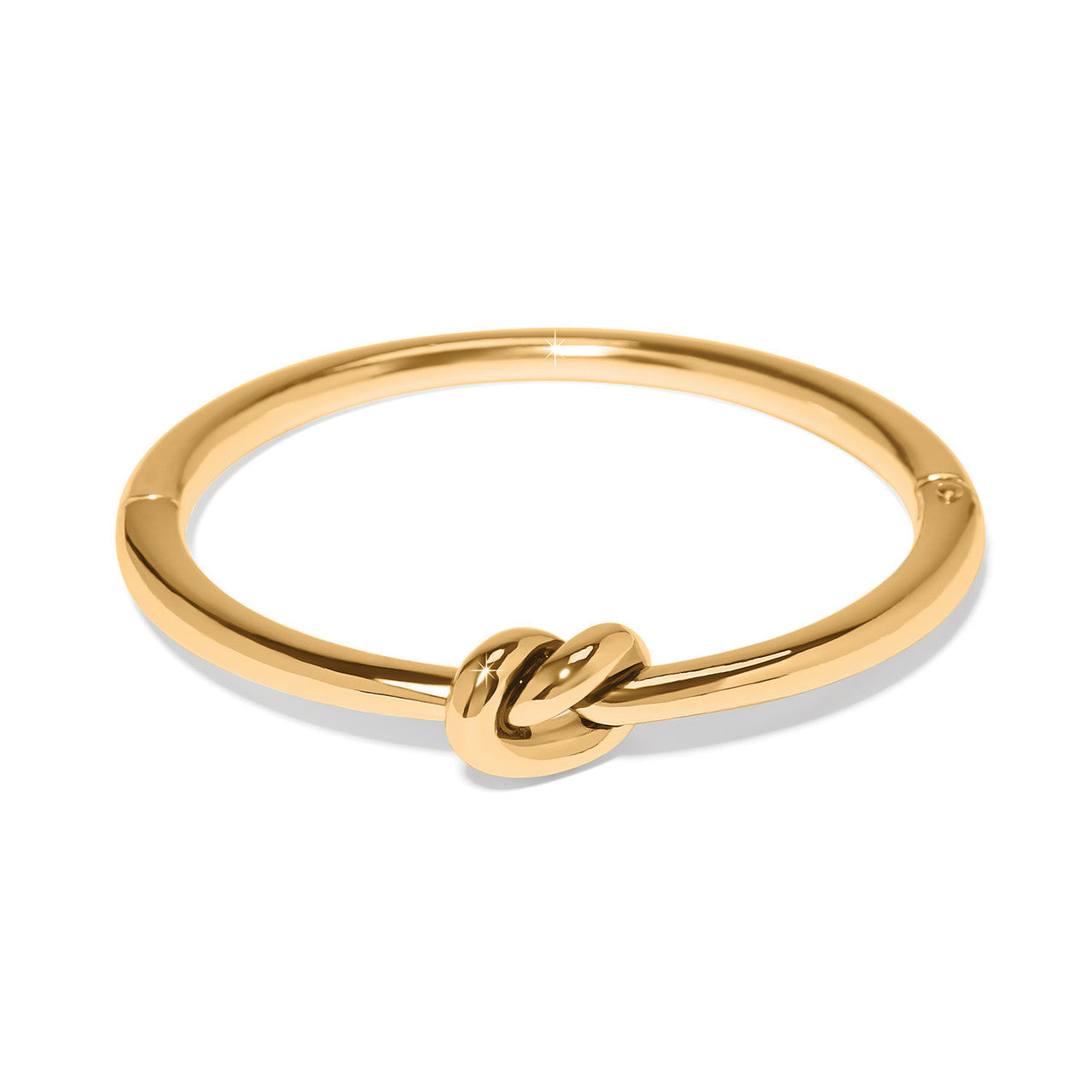 Brighton Interlok Gold Single Knot Hinged Bangle