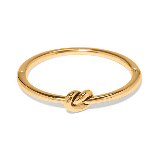 Brighton Interlok Gold Single Knot Hinged Bangle