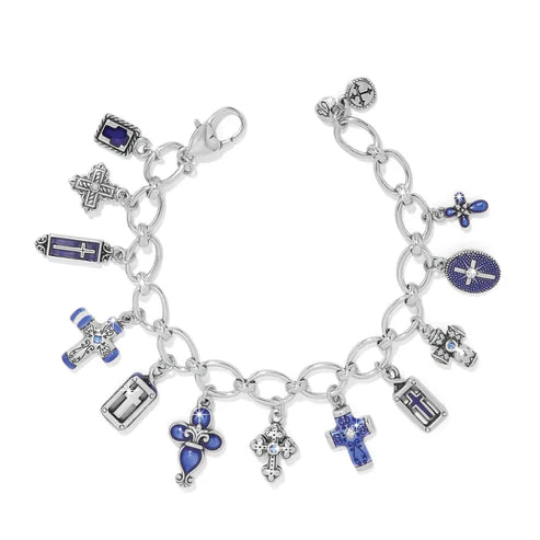 Brighton Unity Blue Cross Charm Bracelet (SLV)