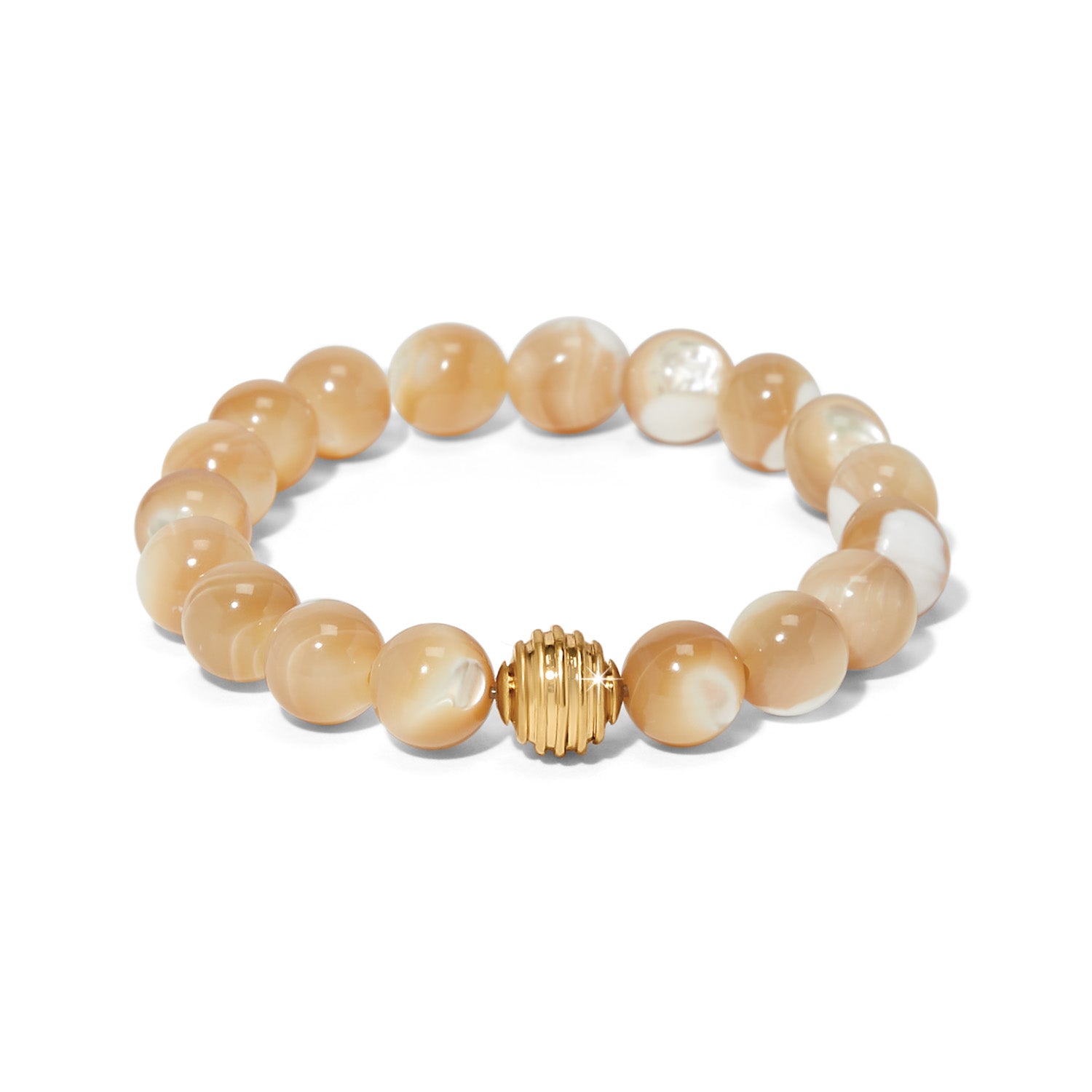 Brighton Contempo Nuevo Rosado Mother of Pearl Bead Stretch Bracelet
