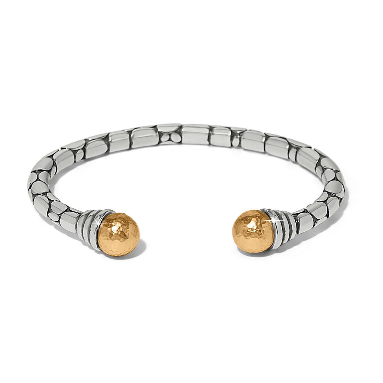 Brighton Pebble Two-Tone Open Flex Cuff Bracelet